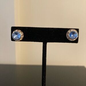 Elegant Blue and Silver Stud Earrings